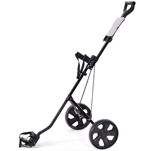 Folding 2 Wheels Push Pull Golf Cart Trolley with Scoreboard Kids Crystal
