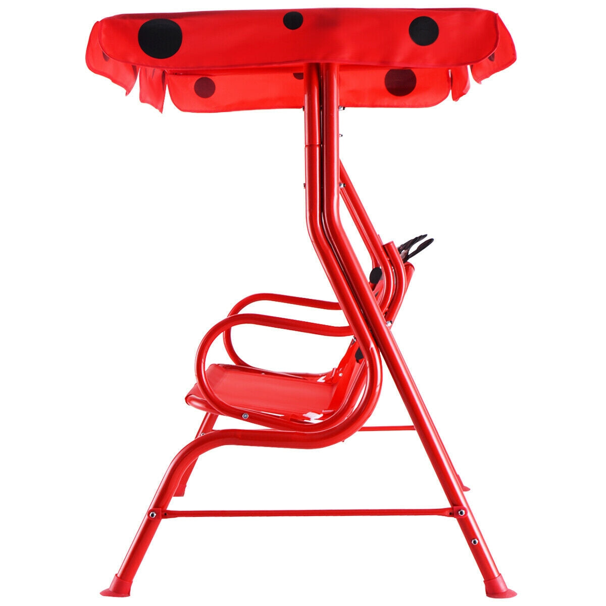 2 Person Kids Patio Swing Porch Bench with Canopy Kids Crystal