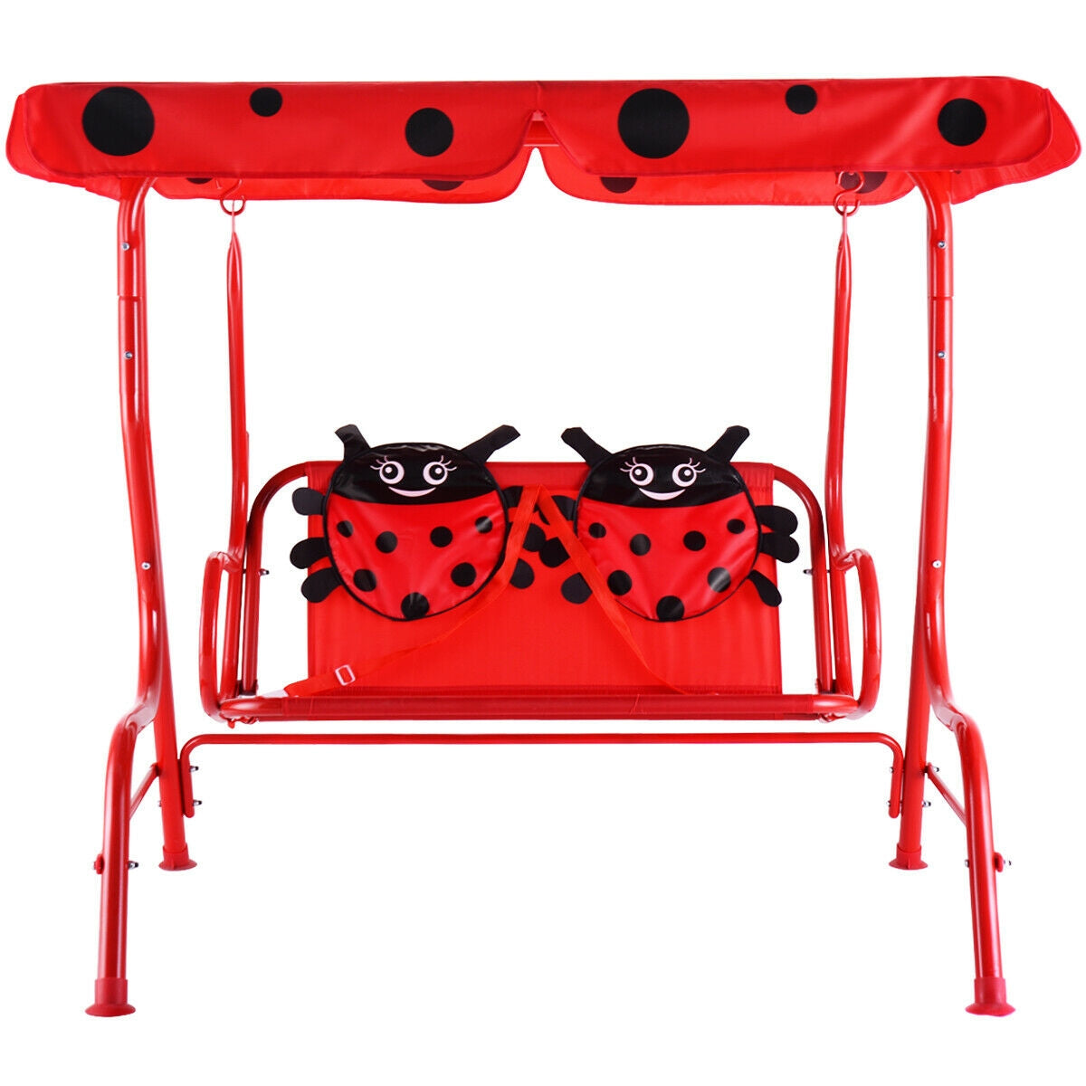 2 Person Kids Patio Swing Porch Bench with Canopy Kids Crystal
