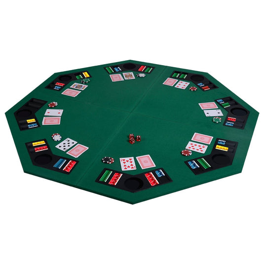 48 Inch 8 Players Octagon Fourfold Poker Table Top Kids Crystal
