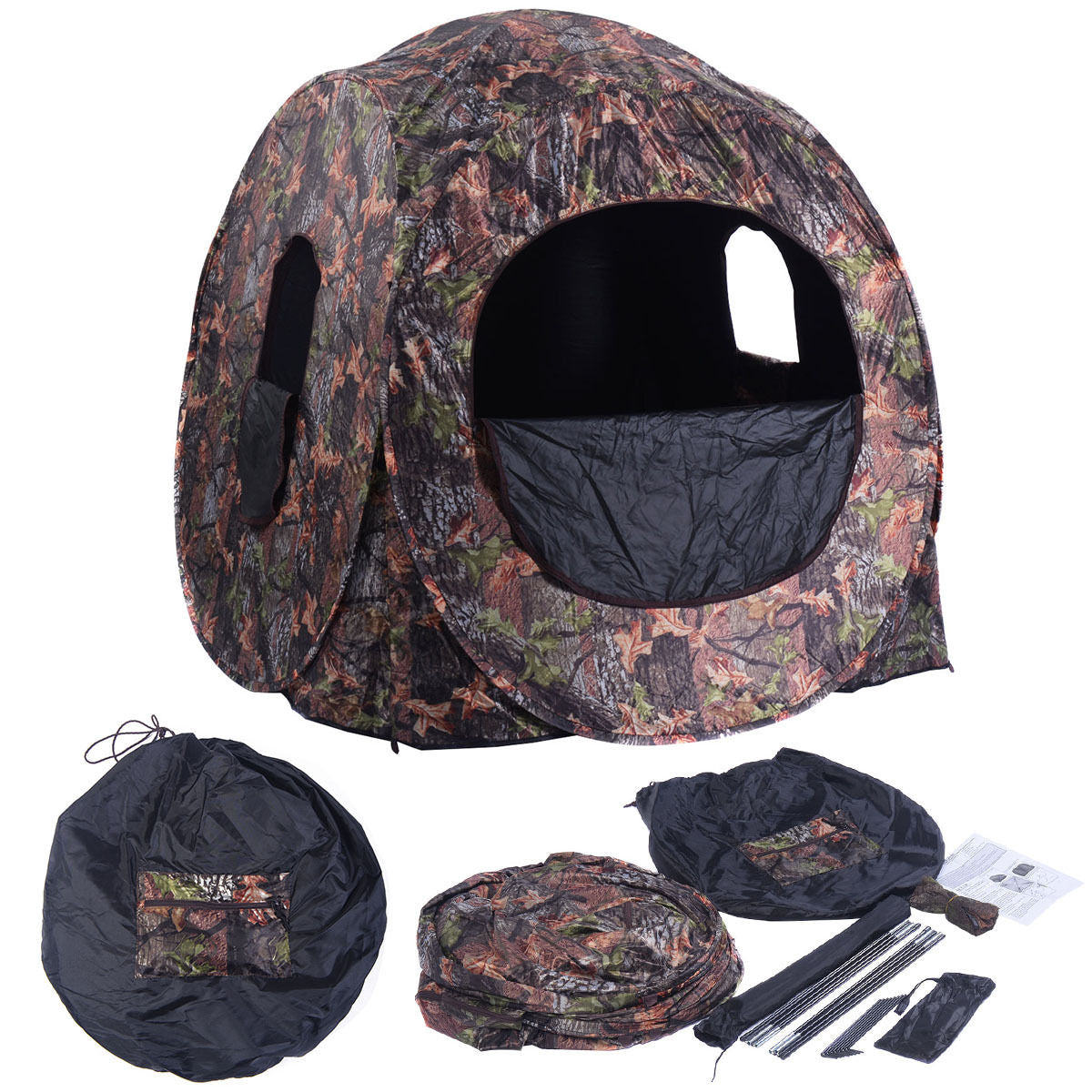 Portable Pop up Ground Camo Blind Hunting Enclosure Kids Crystal