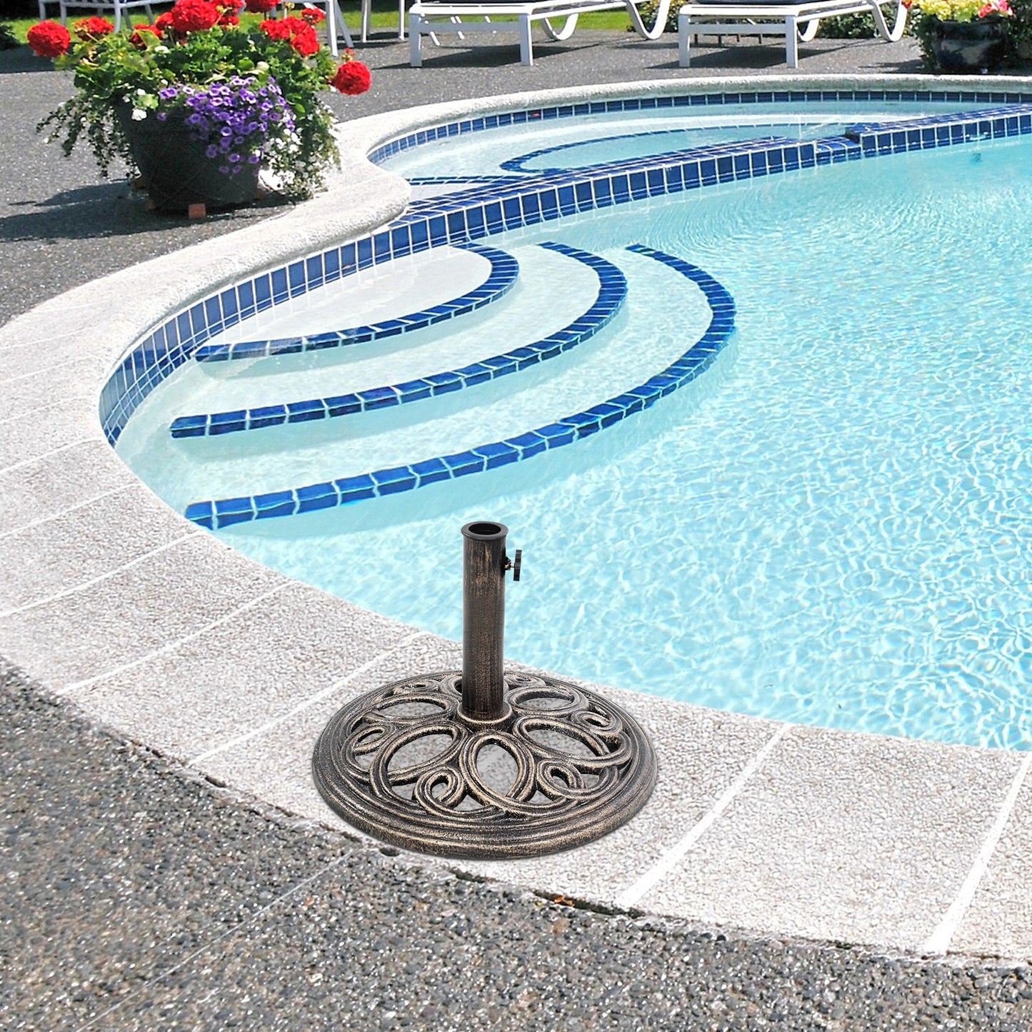 23-lbs 17 3/4 Inch Round Umbrella Base Stand Kids Crystal