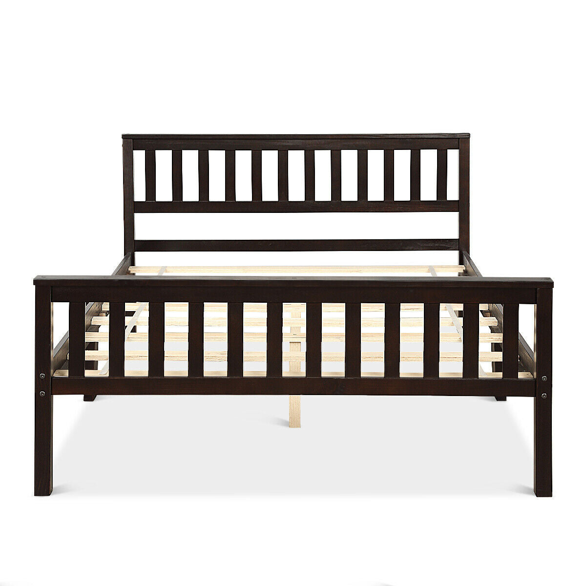 Full Size Wood Platform Bed Frame with Headboard and Footboard Kids Crystal