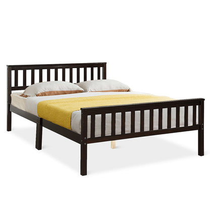 Full Size Wood Platform Bed Frame with Headboard and Footboard