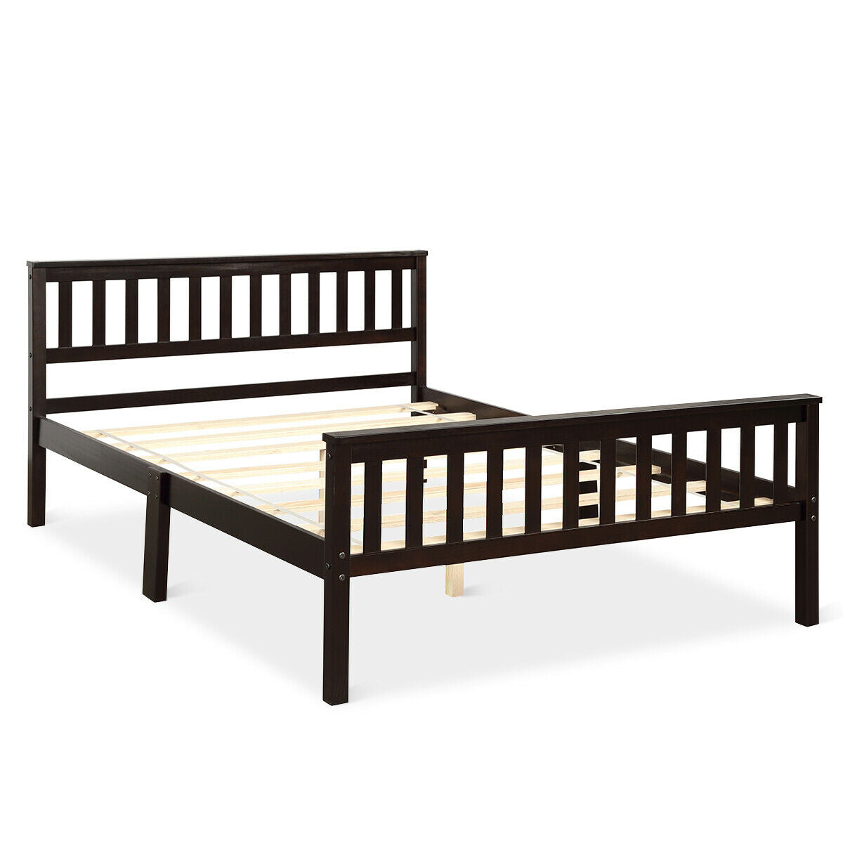 Full Size Wood Platform Bed Frame with Headboard and Footboard Kids Crystal