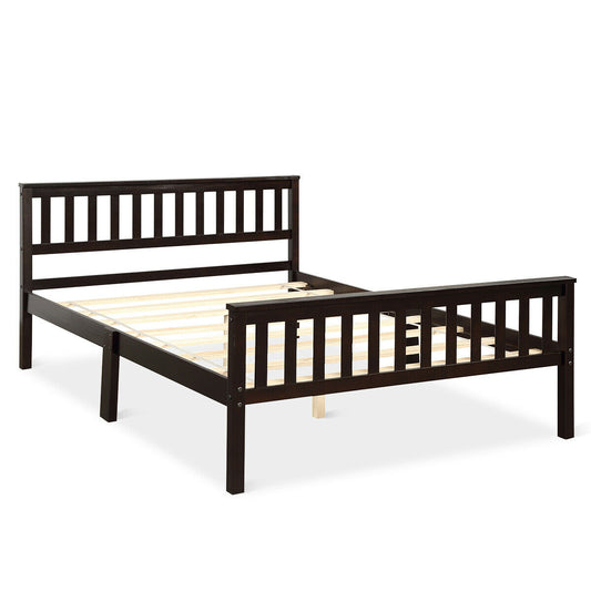 Full Size Wood Platform Bed Frame with Headboard and Footboard Kids Crystal