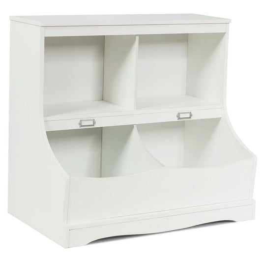 3-Tier Kids Bookcase Storage Organizer-White Kids Crystal