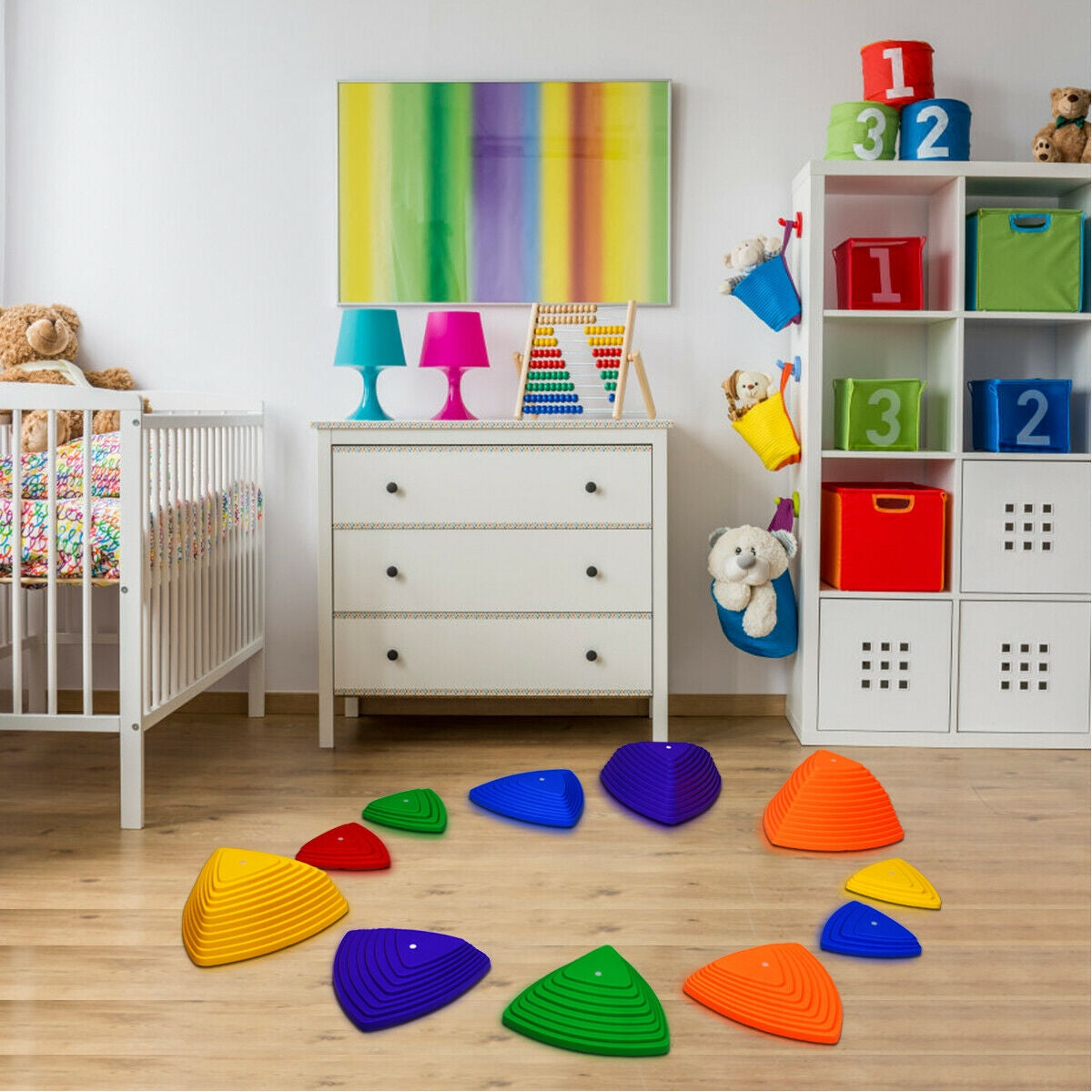 11 Pieces Non-Slip Bottom Kids Balance Stepping Stones Kids Crystal