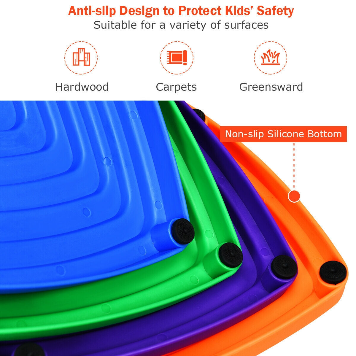 11 Pieces Non-Slip Bottom Kids Balance Stepping Stones Kids Crystal