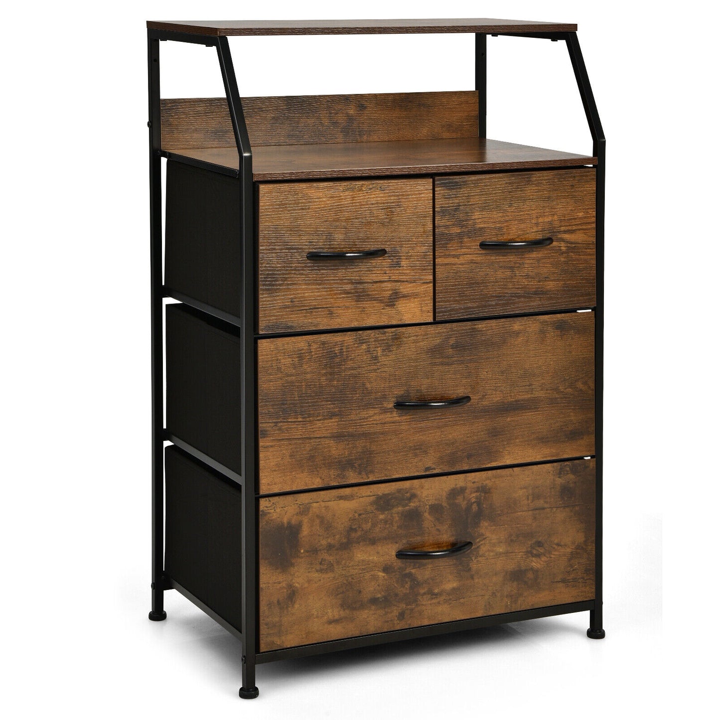Freestanding Cabinet Dresser with Wooden Top Shelves-L Kids Crystal