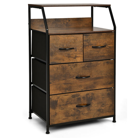 Freestanding Cabinet Dresser with Wooden Top Shelves-L Kids Crystal