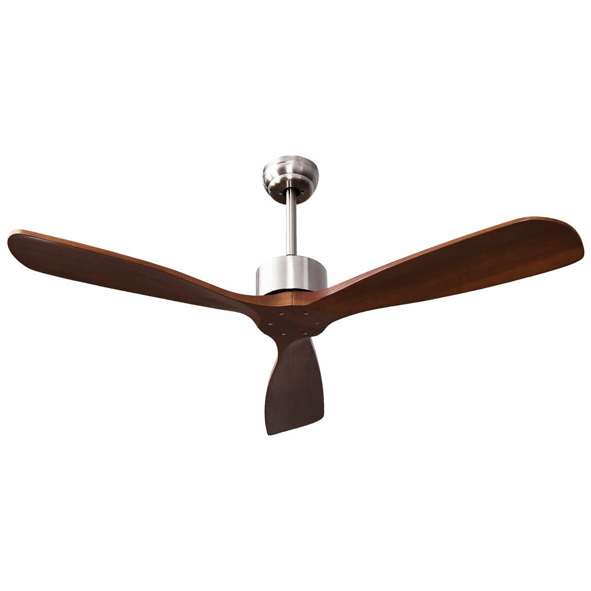 52 Inch Modern Brushed Nickel Finish Ceiling Fan with Remote Control Kids Crystal