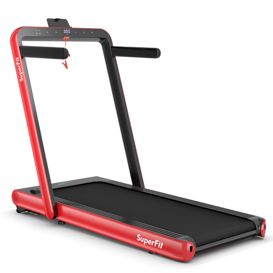 4.75HP 2 In 1 Folding Treadmill with Remote APP Control-Red Kids Crystal