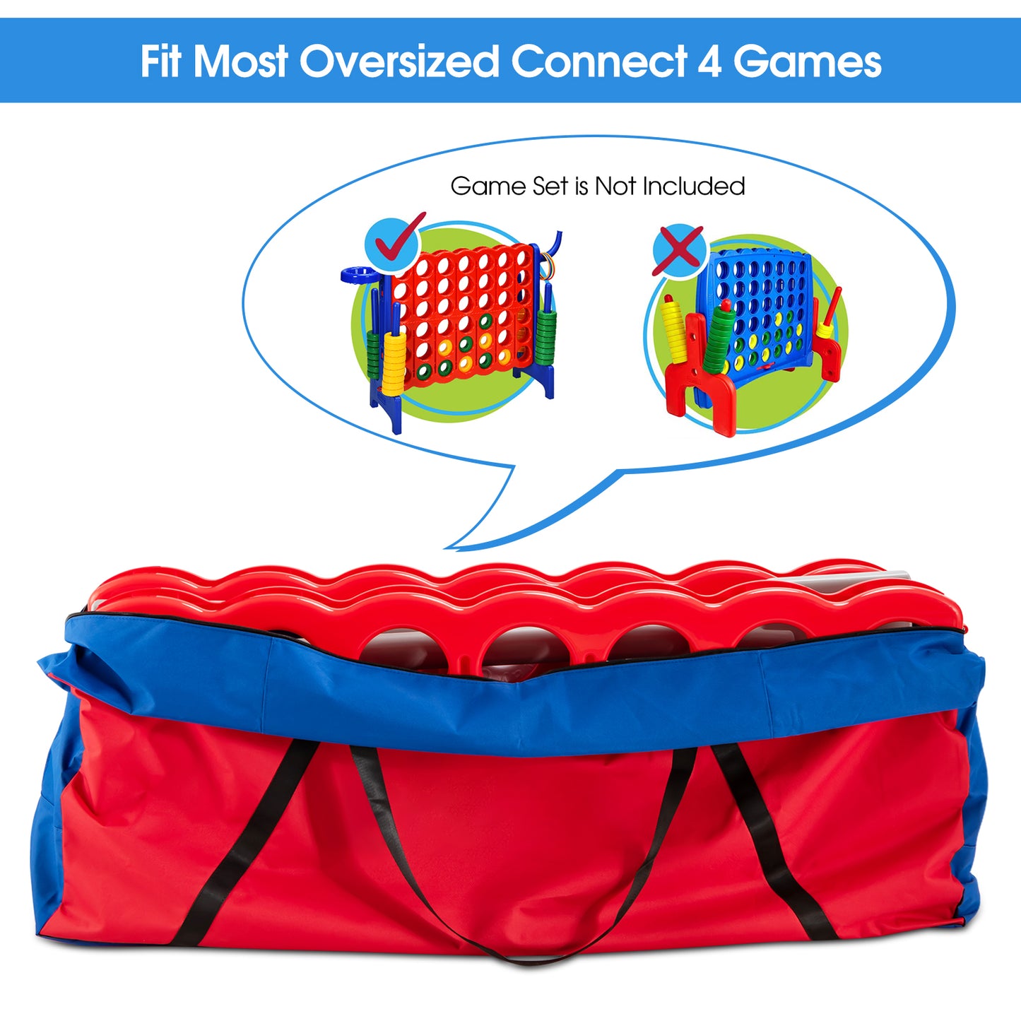 Giant 4 in A Row Storage Carrying Bag for Jumbo 4-to-Score Game Set Only Bag Kids Crystal
