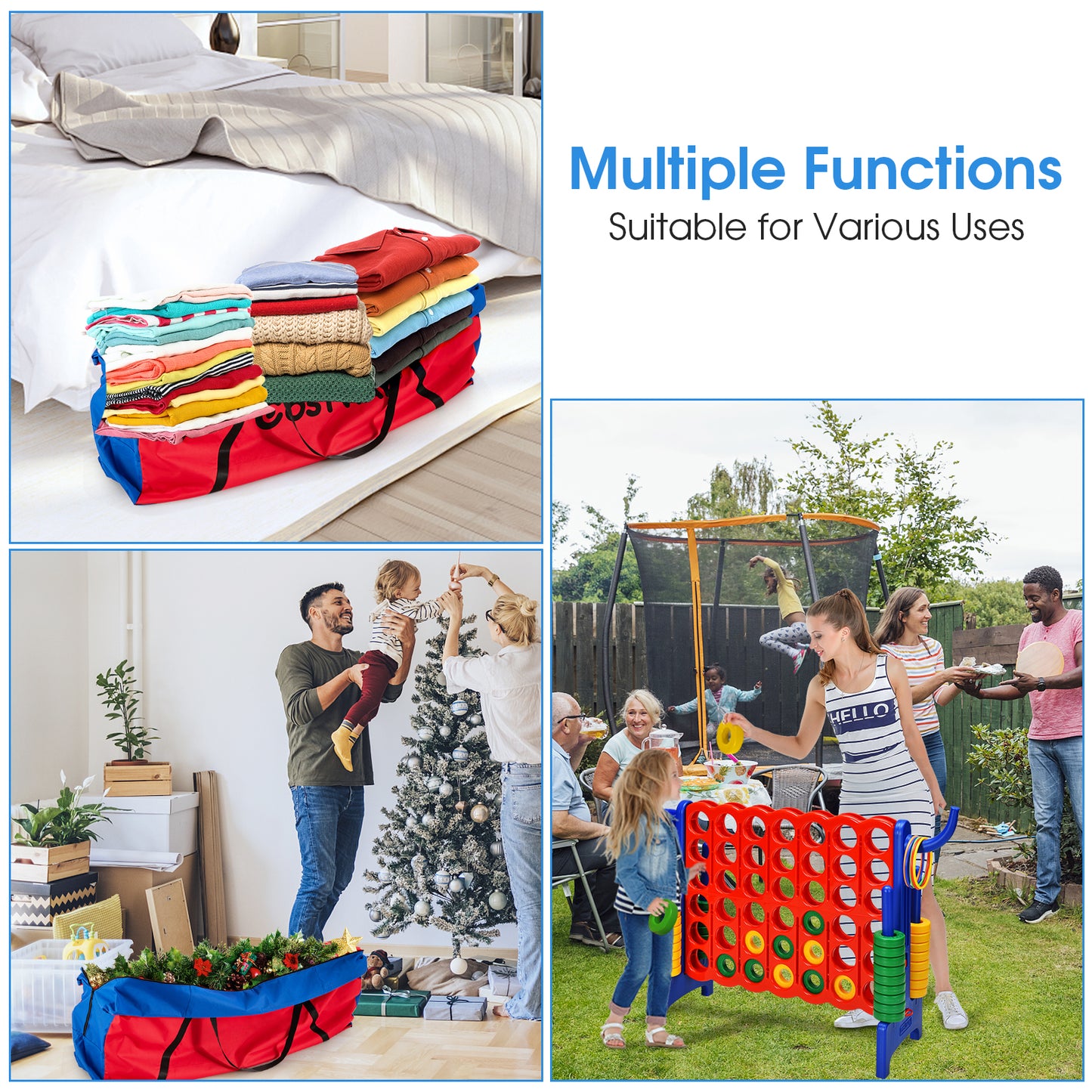 Giant 4 in A Row Storage Carrying Bag for Jumbo 4-to-Score Game Set Only Bag Kids Crystal