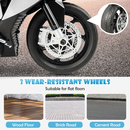 12V Licensed BMW Kids Motorcycle Ride-On Toy for 37-96 Months Old Kids-White