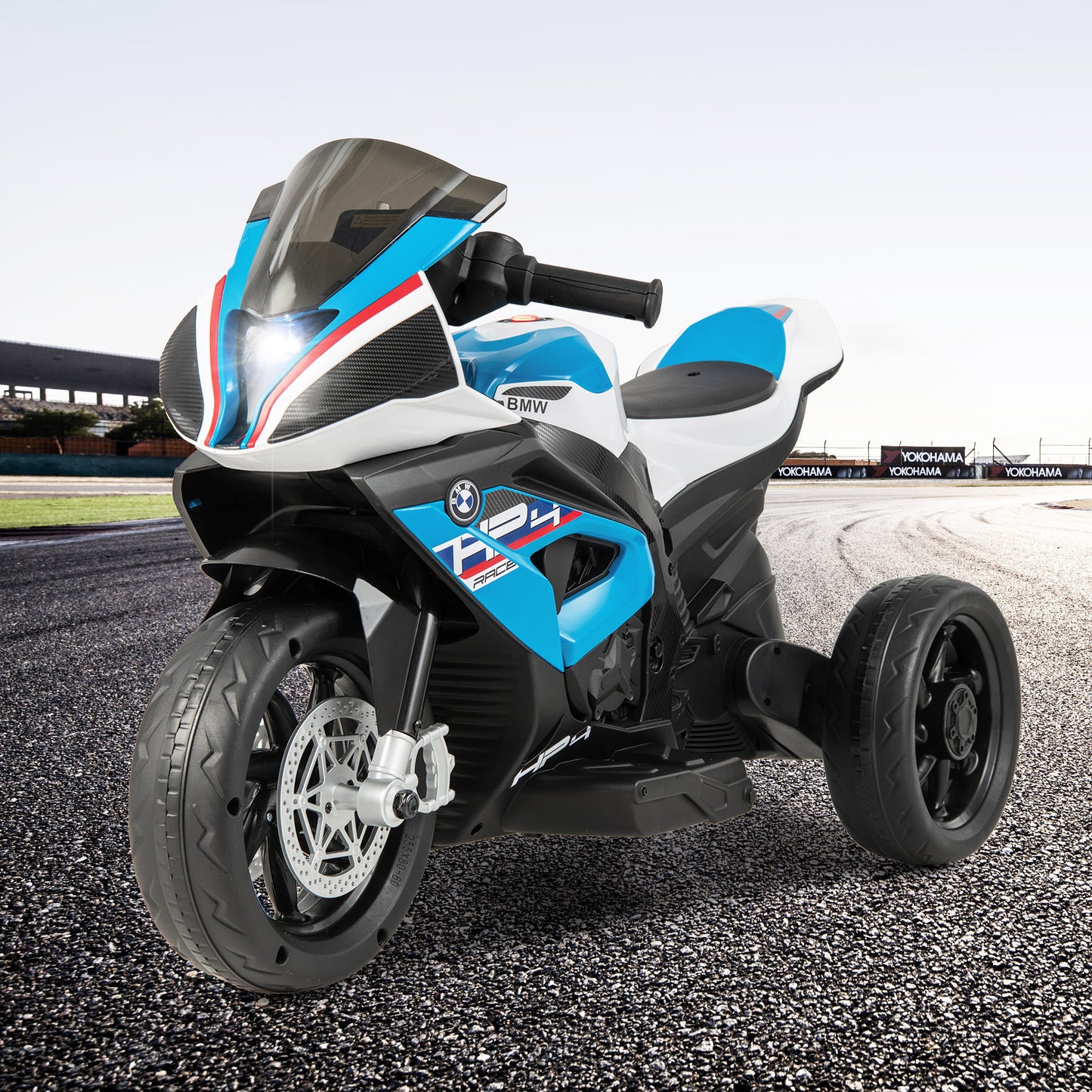 12V Licensed BMW Kids Motorcycle Ride-On Toy for 37-96 Months Old Kids-Blue Kids Crystal