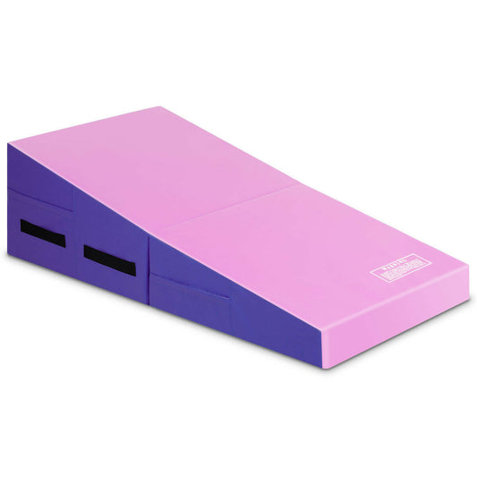 Folding Wedge Exercise Gymnastics Mat with Handles-Purple Kids Crystal