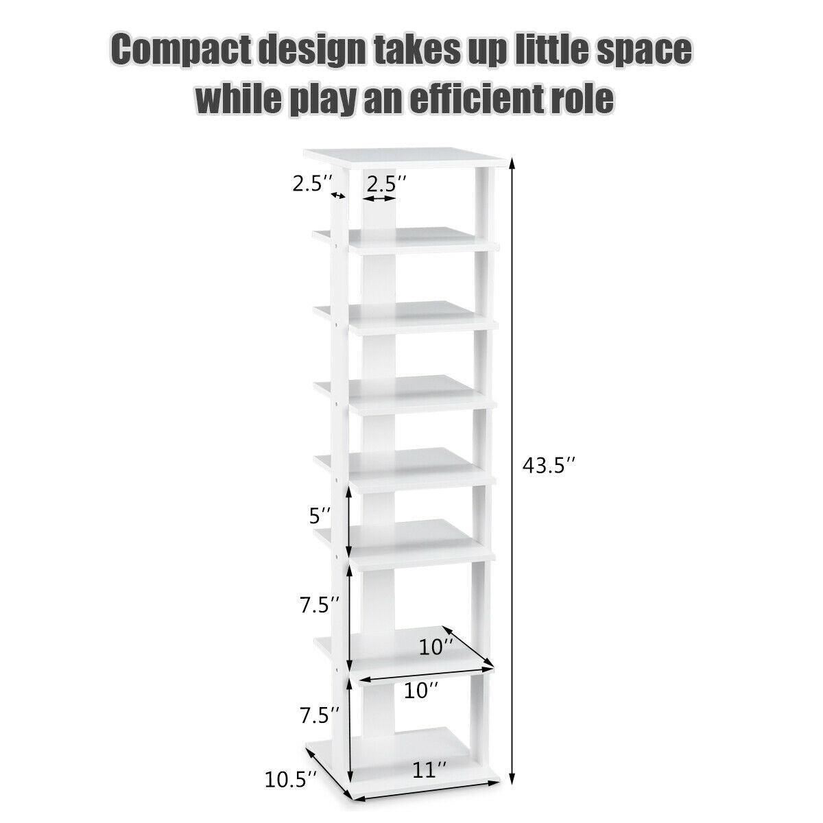 Wooden Shoes Storage Stand 7 Tiers Shoe Rack Organizer Multi-shoe Rack Shoebox-White Kids Crystal