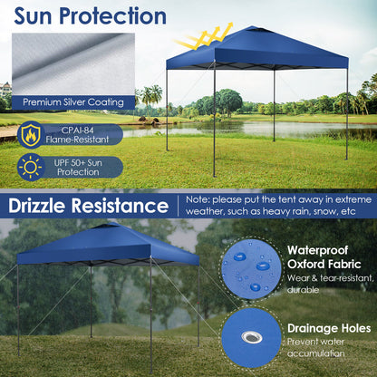 10 x 10 Feet Foldable Outdoor Instant Pop-up Canopy with Carry Bag-Blue