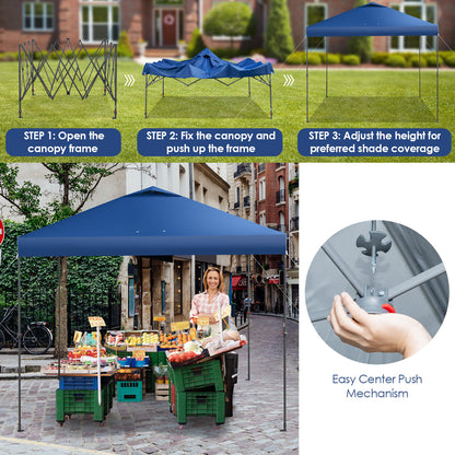 10 x 10 Feet Foldable Outdoor Instant Pop-up Canopy with Carry Bag-Blue