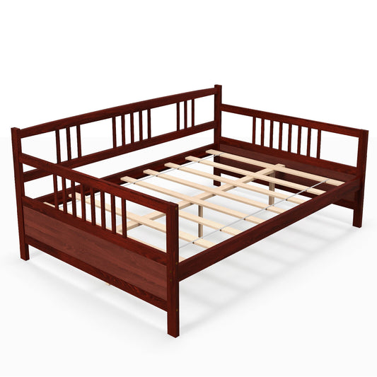 Daybed Frame with Guardrails Full Size-Brown Kids Crystal