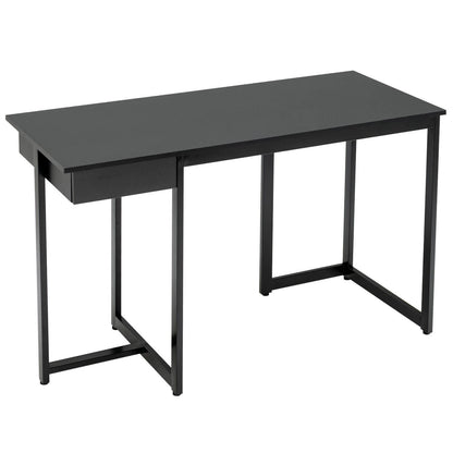 48 Inch Computer Desk with Metal Frame and Adjustable Pads-Black