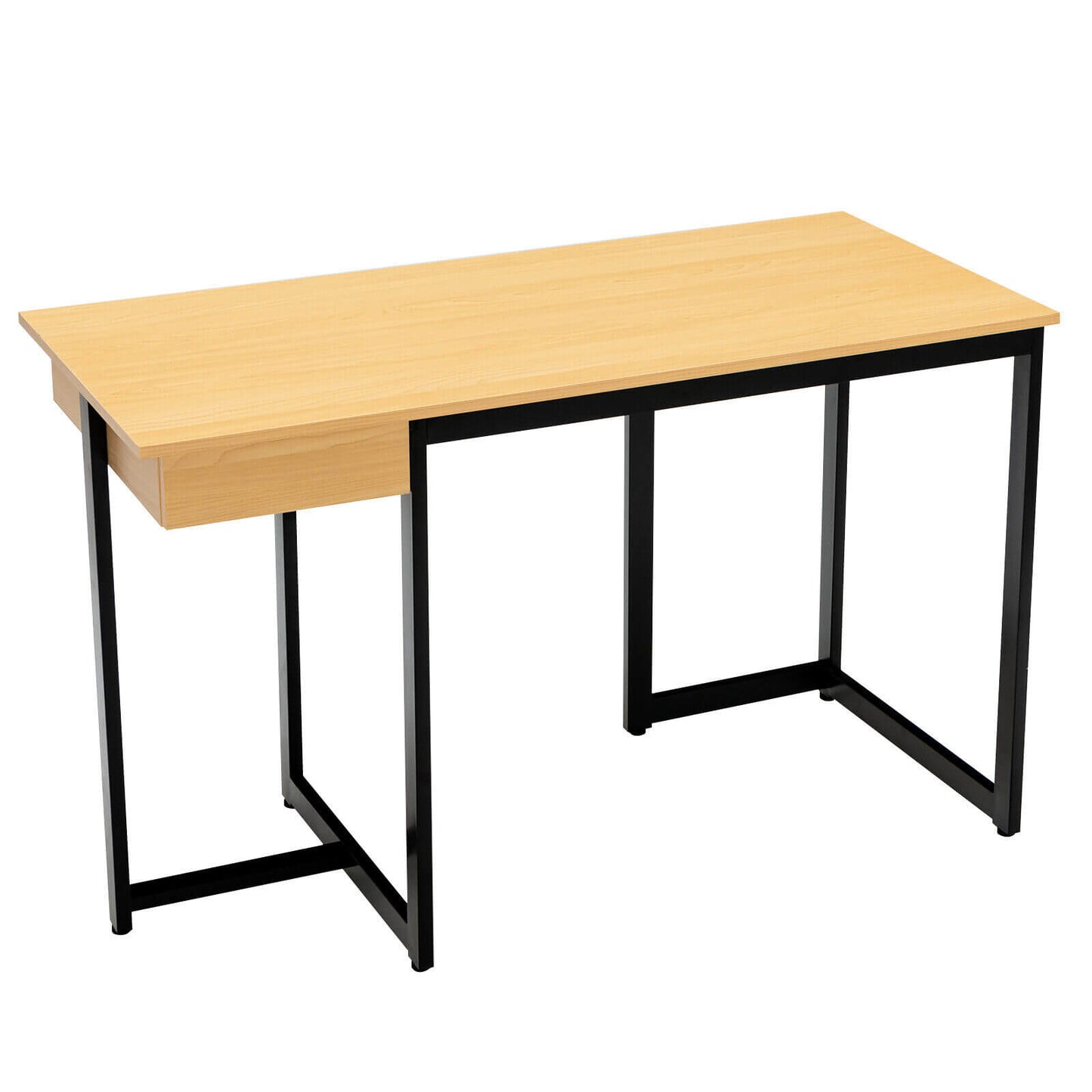 48 Inch Computer Desk with Metal Frame and Adjustable Pads-Natural Kids Crystal