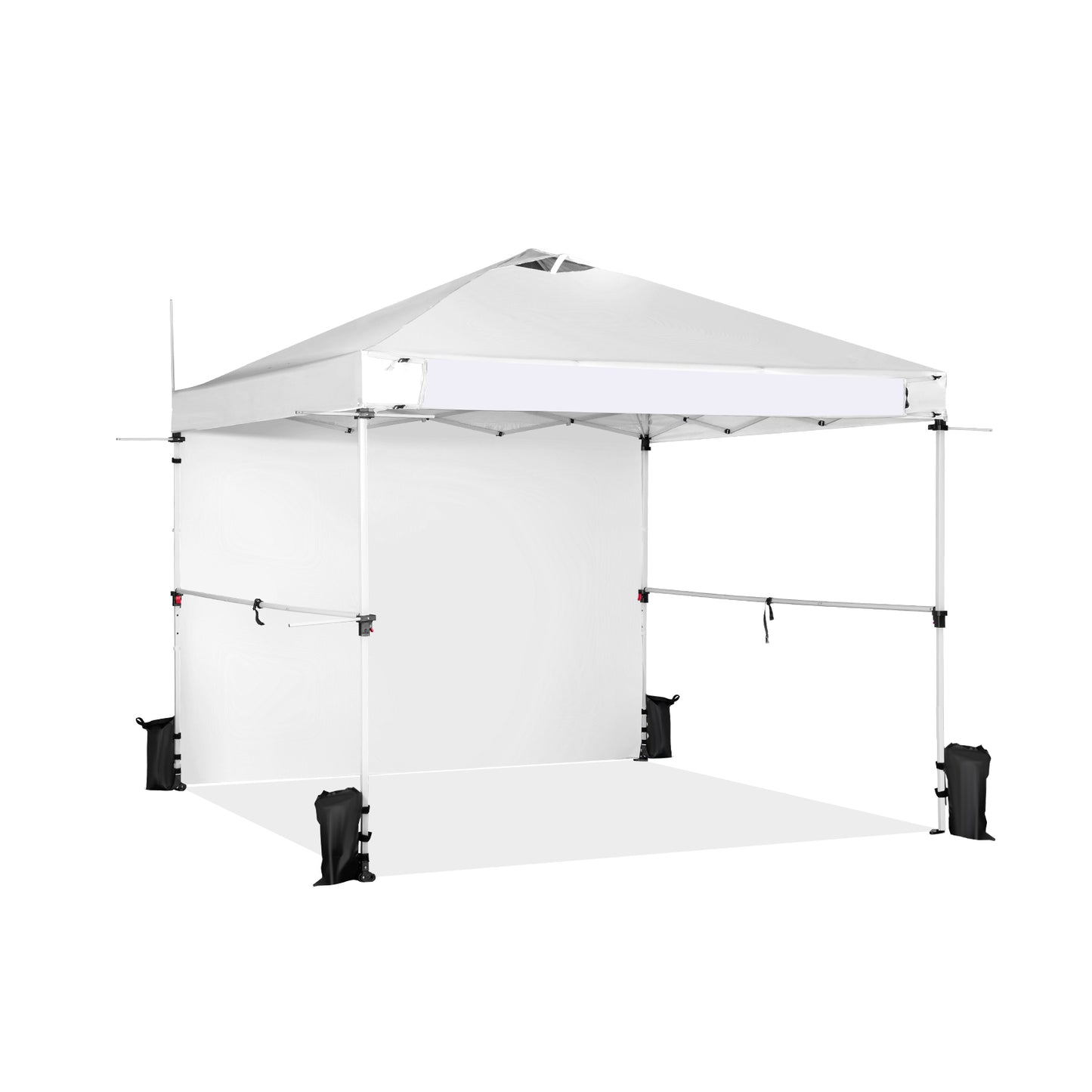 10 x 10 Feet Foldable Commercial Pop-up Canopy with Roller Bag and Banner Strip-White Kids Crystal