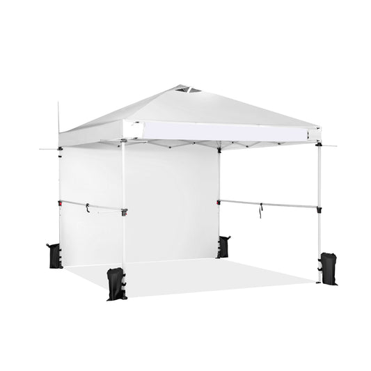10 x 10 Feet Foldable Commercial Pop-up Canopy with Roller Bag and Banner Strip-White Kids Crystal