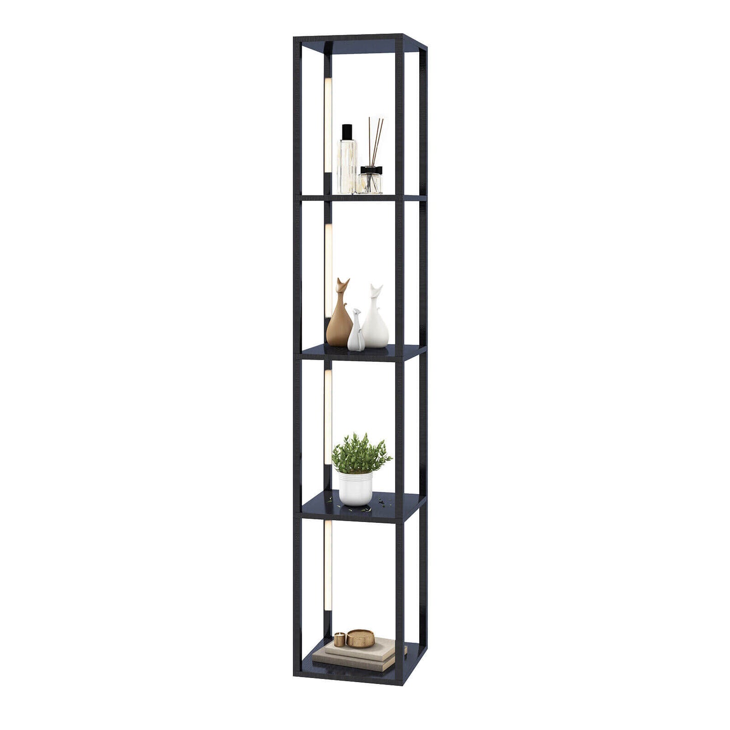 64 Inches Floor Lamp with 3-Level Dimmable LED Bulbs and Rotatable LED Poles-Black Kids Crystal