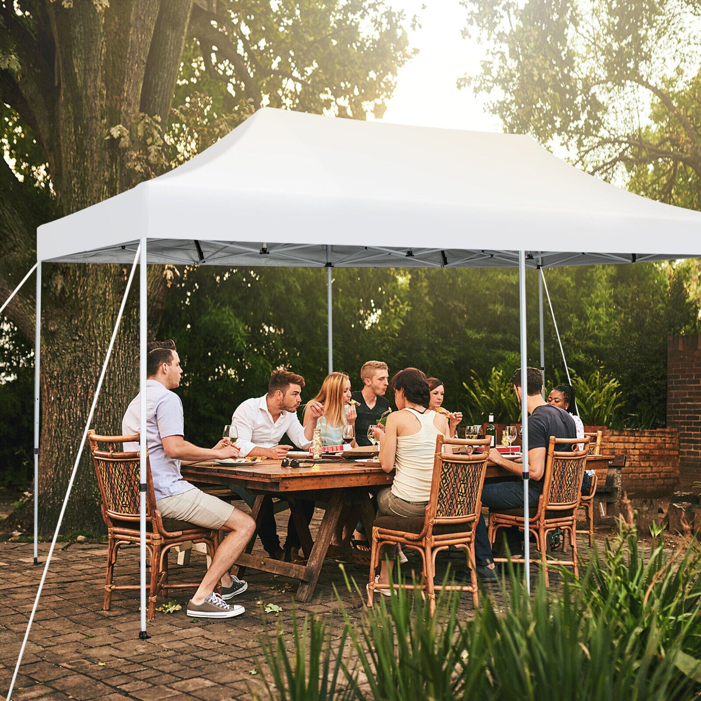 10 x 20 Feet Outdoor Pop-Up Patio Folding Canopy Tent-White Kids Crystal
