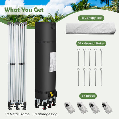 10 x 20 Feet Outdoor Pop-Up Patio Folding Canopy Tent-White