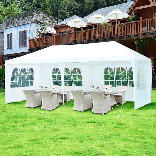 10 x 20 Feet 6 Sidewalls Canopy Tent with Carry Bag-White Kids Crystal