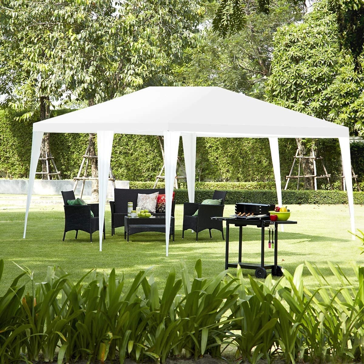 10 x 20 Feet 6 Sidewalls Canopy Tent with Carry Bag-White Kids Crystal
