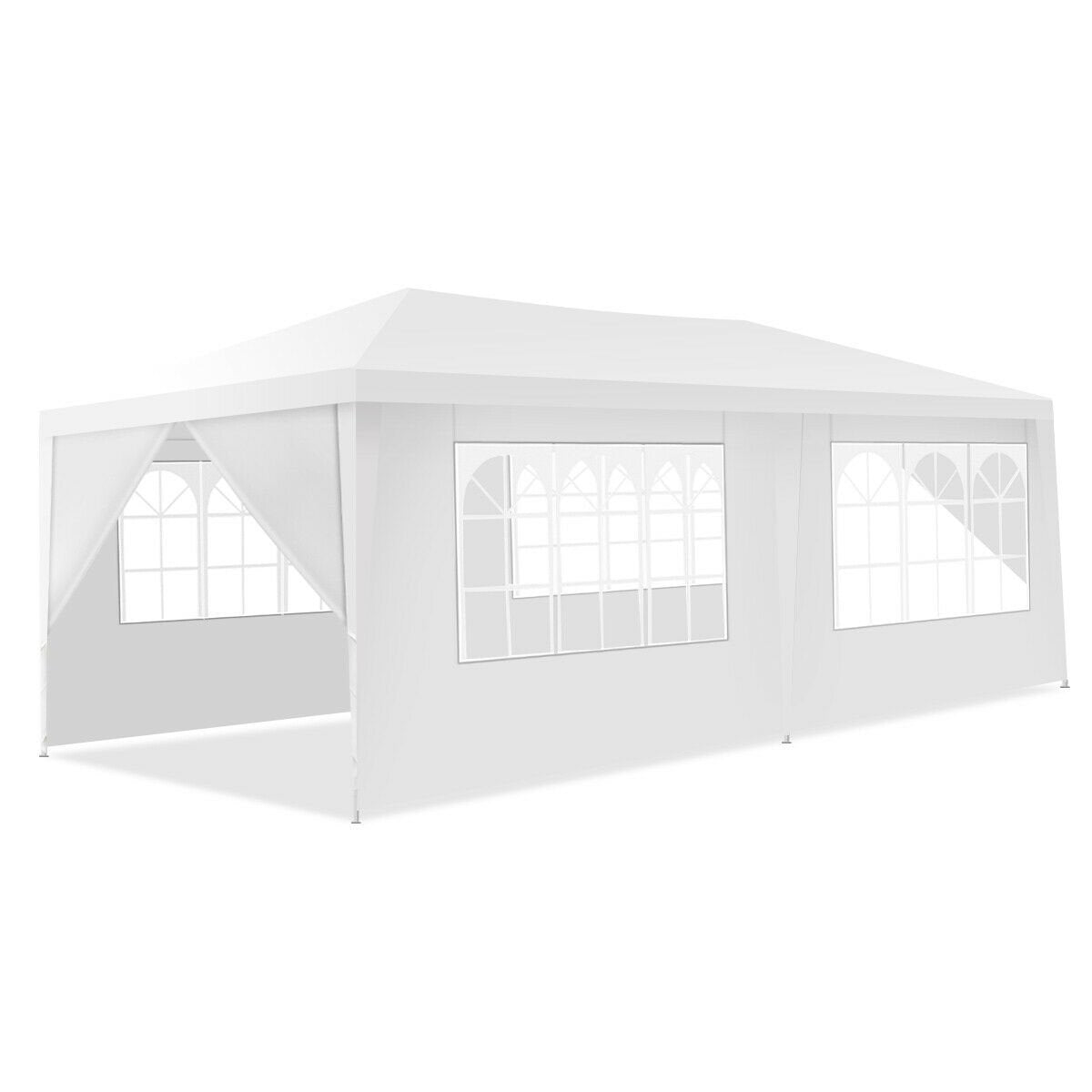 10 x 20 Feet 6 Sidewalls Canopy Tent with Carry Bag-White Kids Crystal