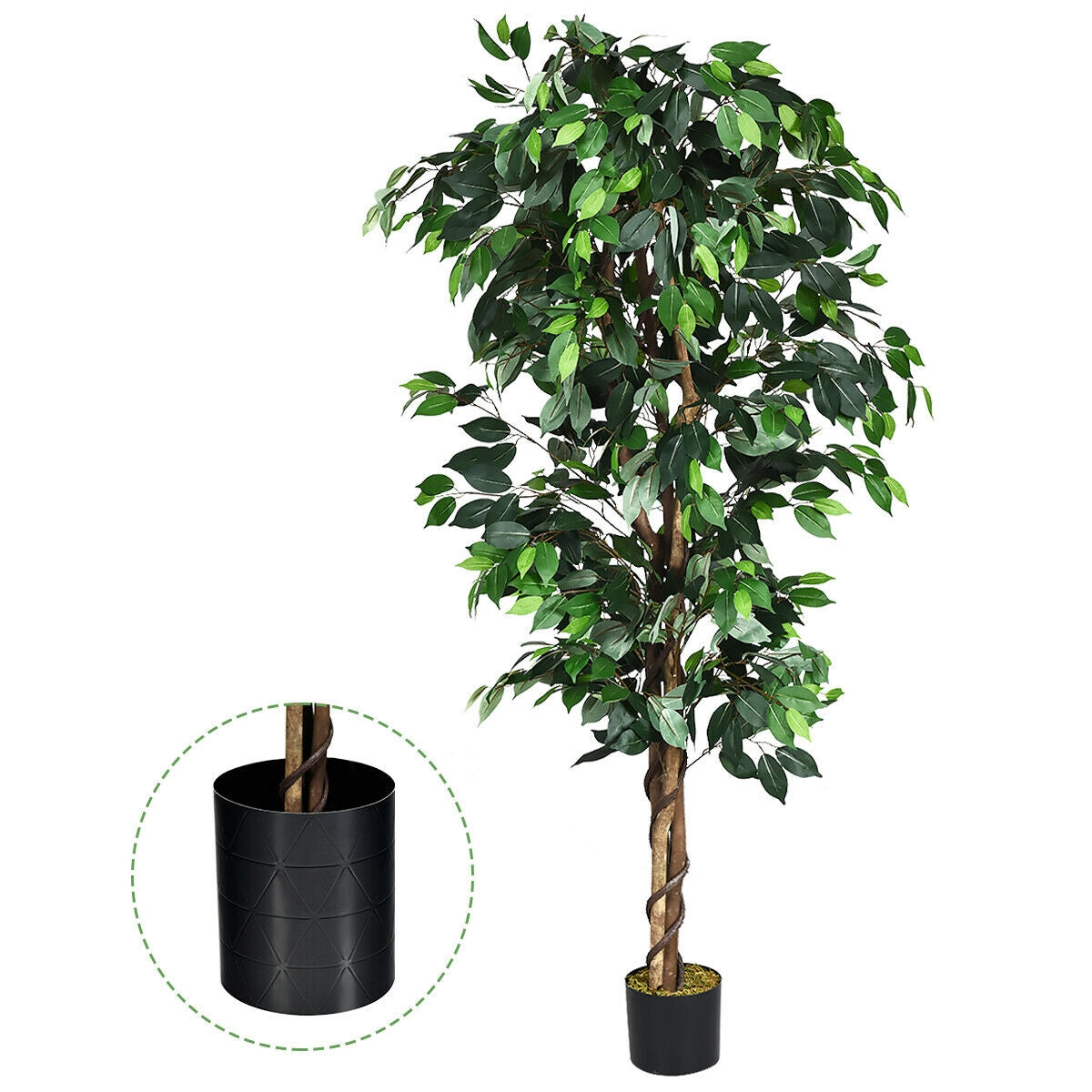 6 Feet Artificial Ficus Silk Tree Kids Crystal
