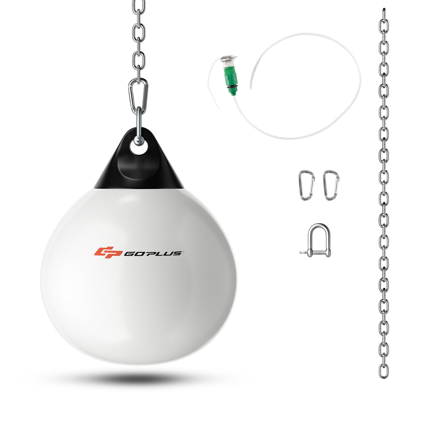 18 Inch 110 Pound Heavy Punching Water Aqua Bag with Adjustable Metal Chain-White Kids Crystal