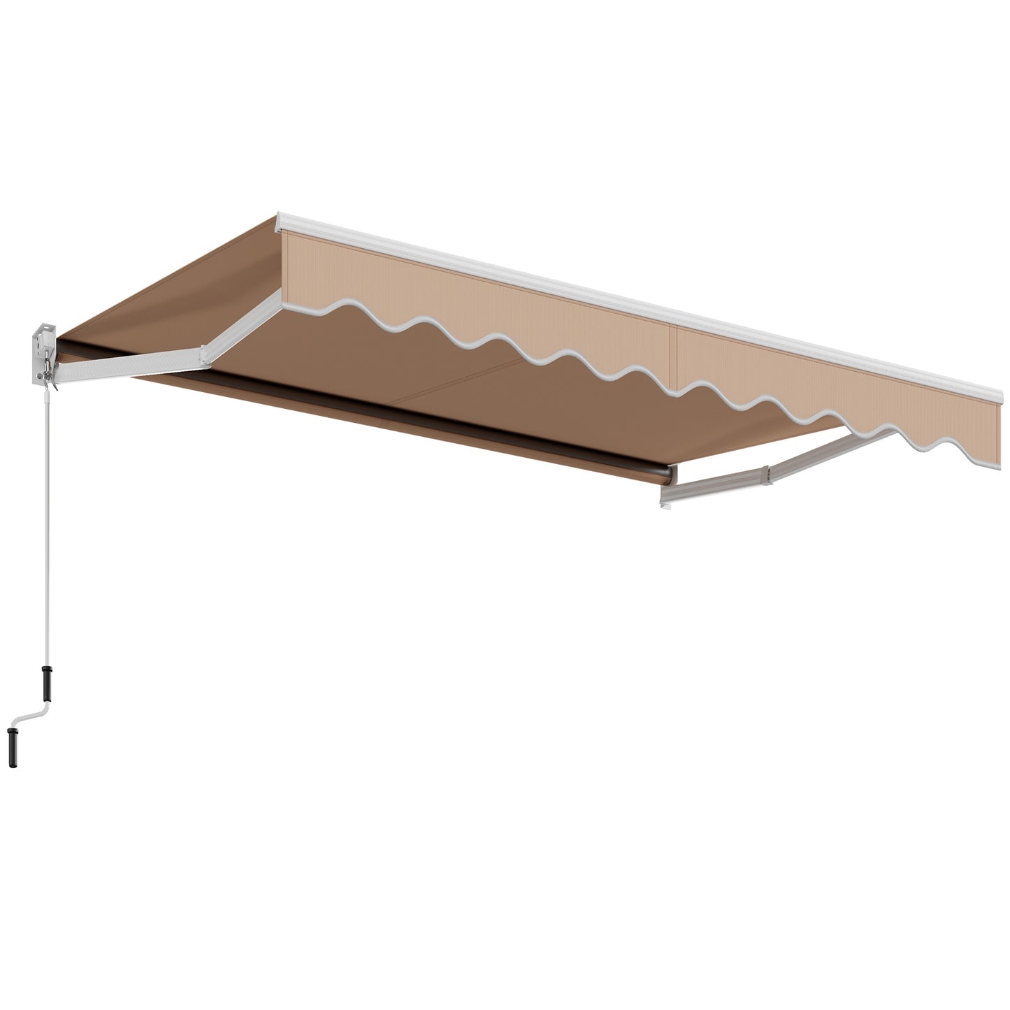 8FT × 6.5FT Retractable Aluminum Patio Sun Awning-Beige Kids Crystal