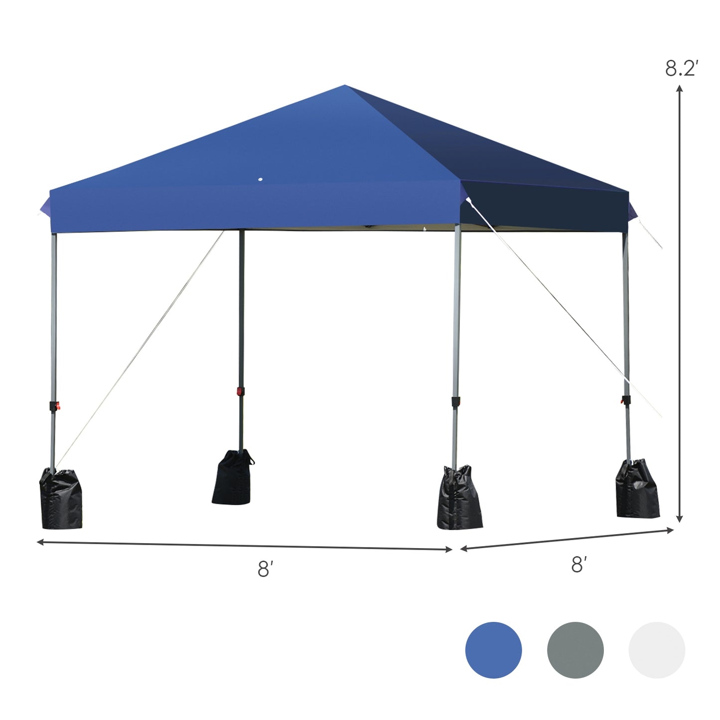 8’x8' Outdoor Pop up Canopy Tent  w/Roller Bag-Blue Kids Crystal