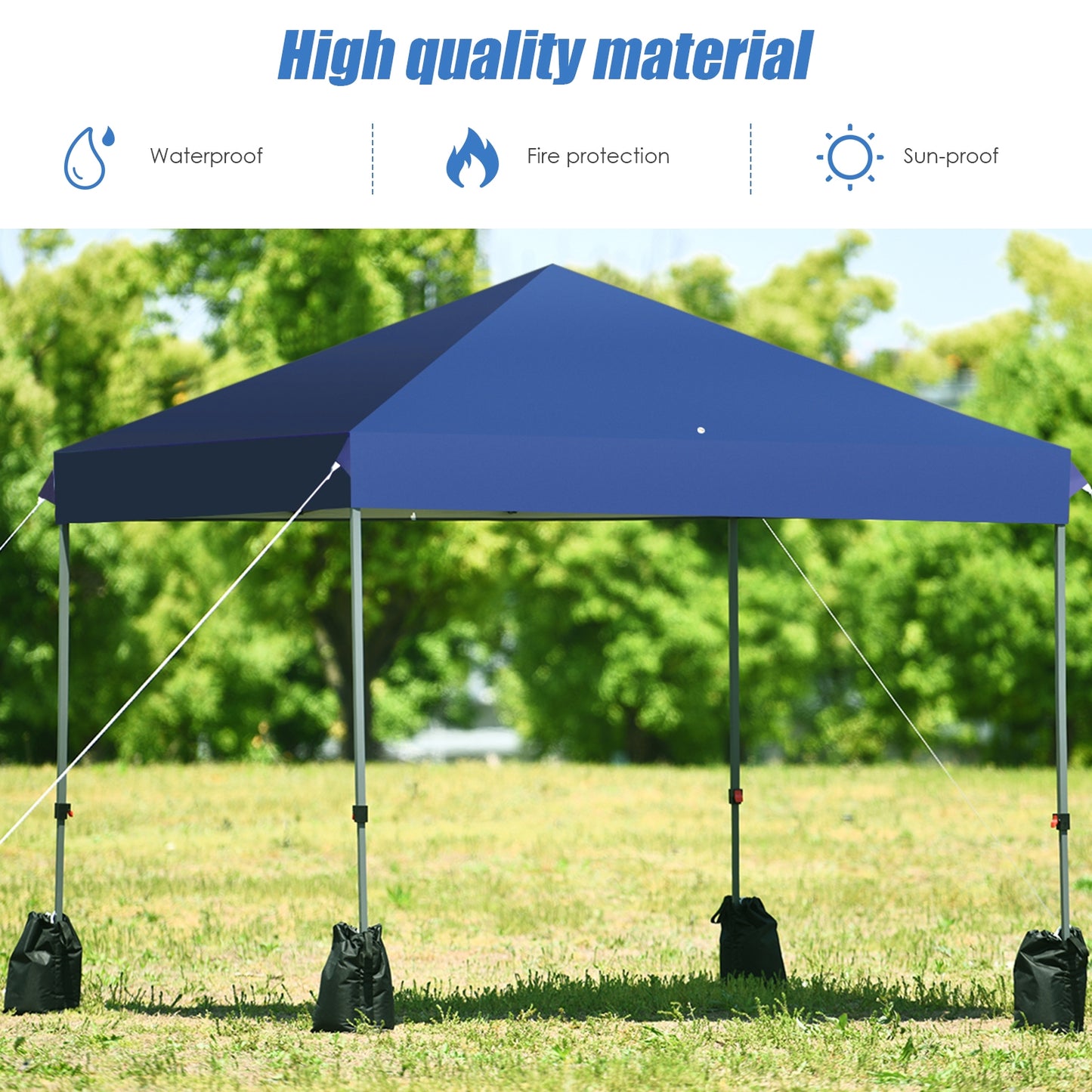8’x8' Outdoor Pop up Canopy Tent  w/Roller Bag-Blue Kids Crystal