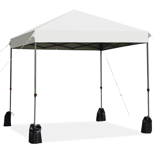 8’x8' Outdoor Pop up Canopy Tent  w/Roller Bag-White Kids Crystal