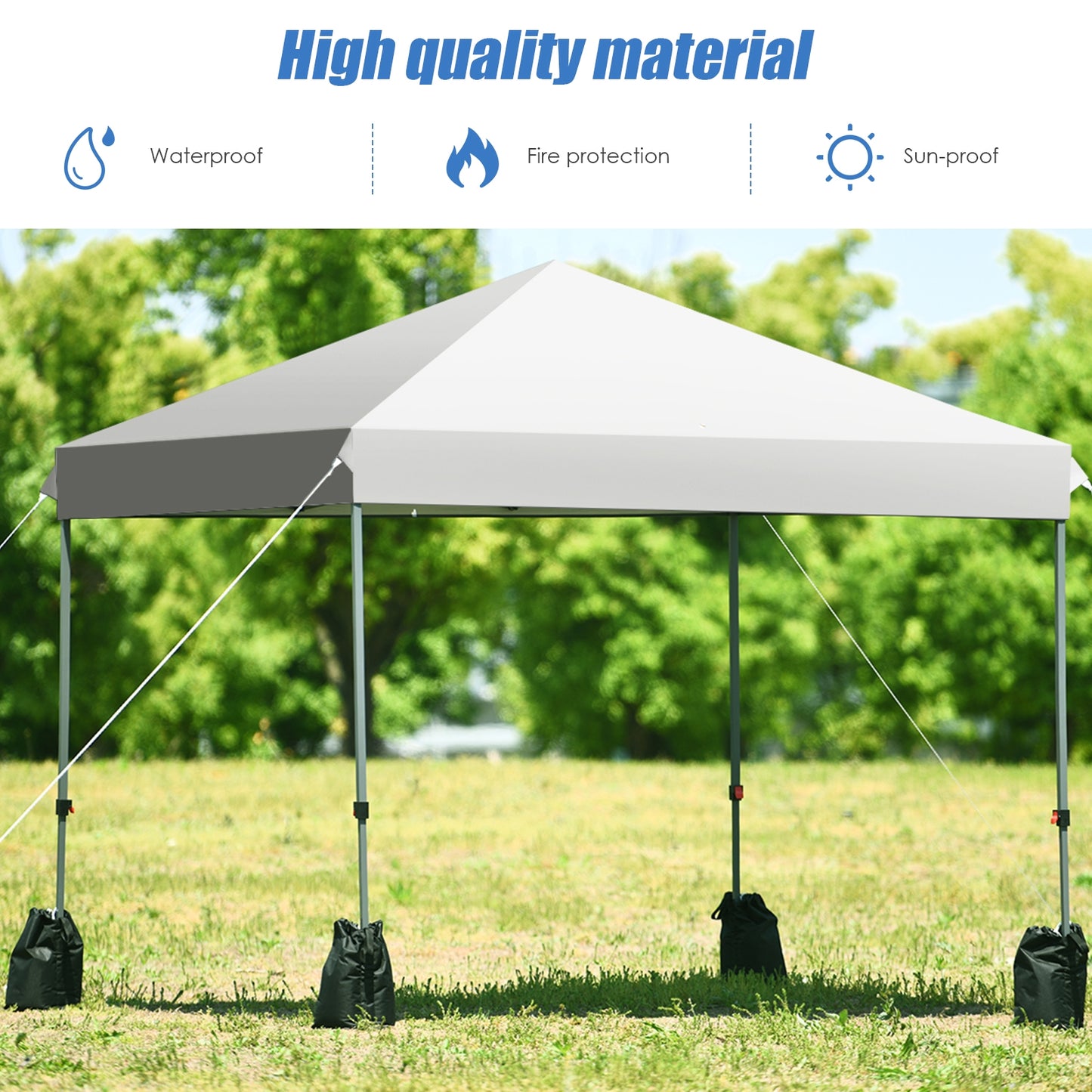 8’x8' Outdoor Pop up Canopy Tent  w/Roller Bag-White Kids Crystal
