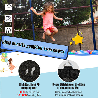 12/14/15/16 Feet Outdoor Recreational Trampoline with Enclosure Net-15 ft