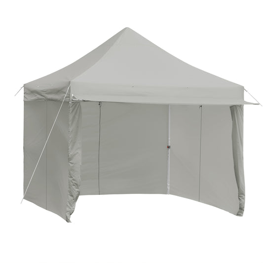 10 x 10 Feet Pop up Gazebo with 4 Height and Adjust Folding Awning-Gray Kids Crystal