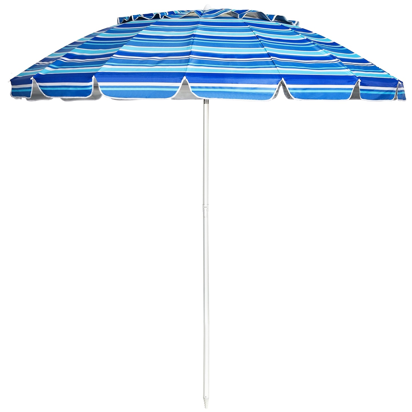 8FT Portable Beach Umbrella with Sand Anchor and Tilt Mechanism for Garden and Patio-Navy Kids Crystal
