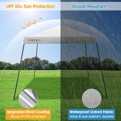 10 x 10 Feet Pop Up Canopy with with Mesh Sidewalls and Roller Bag-Gray