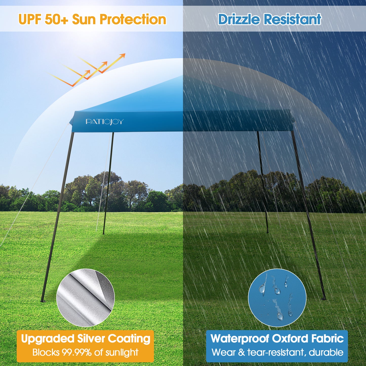 10 x 10 Feet Pop Up Canopy with with Mesh Sidewalls and Roller Bag-Blue Kids Crystal