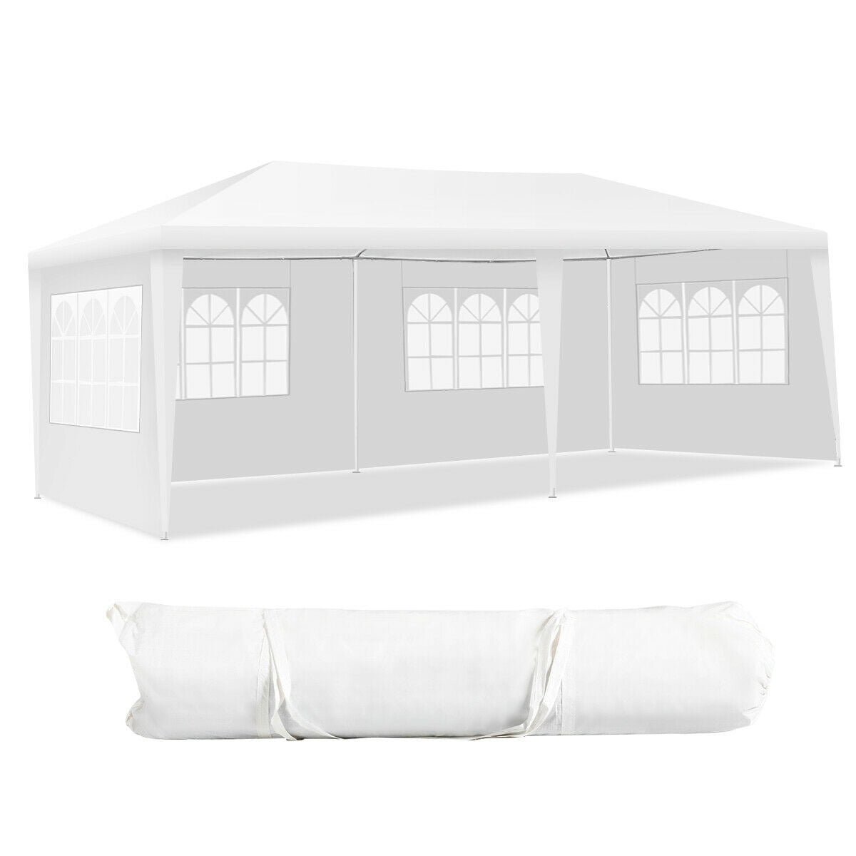 10 x 20 Feet Outdoor Party Wedding Canopy Tent with Removable Walls and Carry Bag Kids Crystal