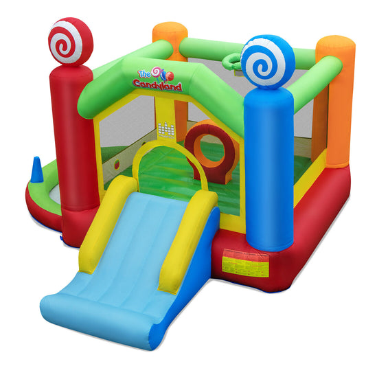 Candy Land Theme Kids Inflatable Bounce House with 735W Air Blower Kids Crystal